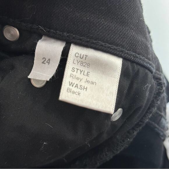 REFORMATION Riley Jeans Black Raw Hem High Rise Skinny {ZZ49} - Picture 4 of 5